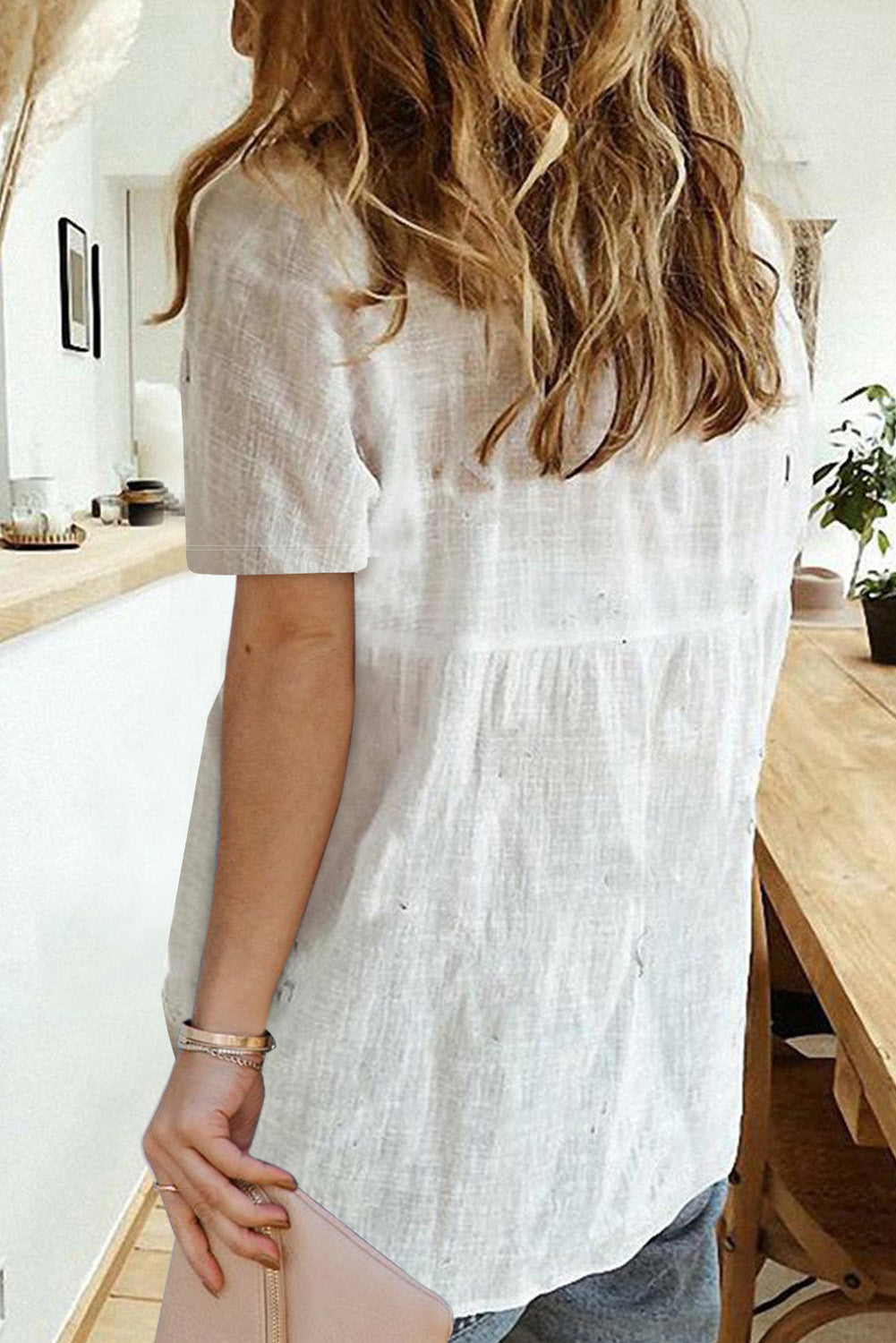 Textured Button Down Top