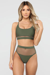 Two-piece Mesh Patchwork Bikini