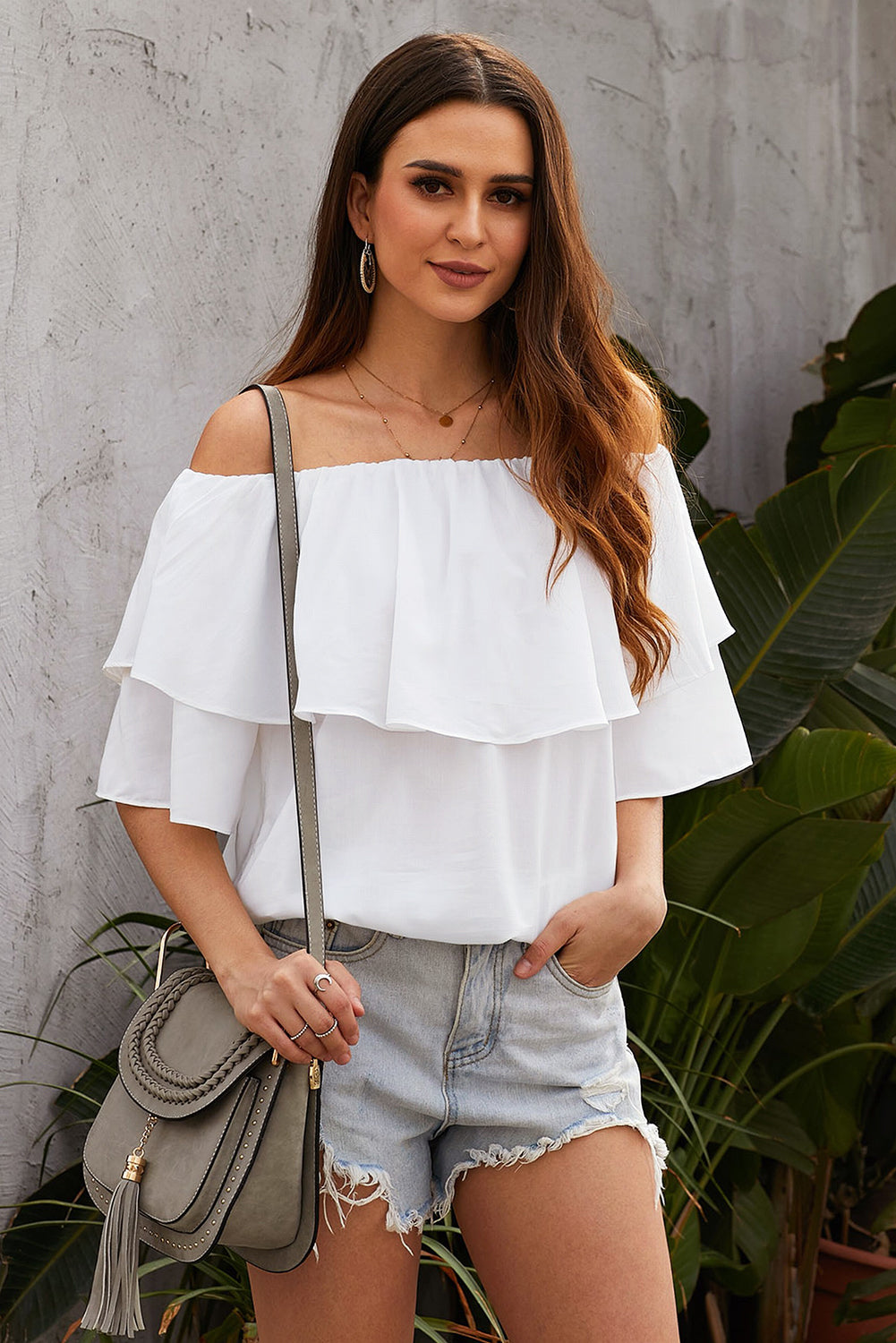 Off-Shoulder Frilled Top