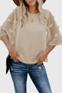 Crew Neck Kimono Sleeve Knit Top