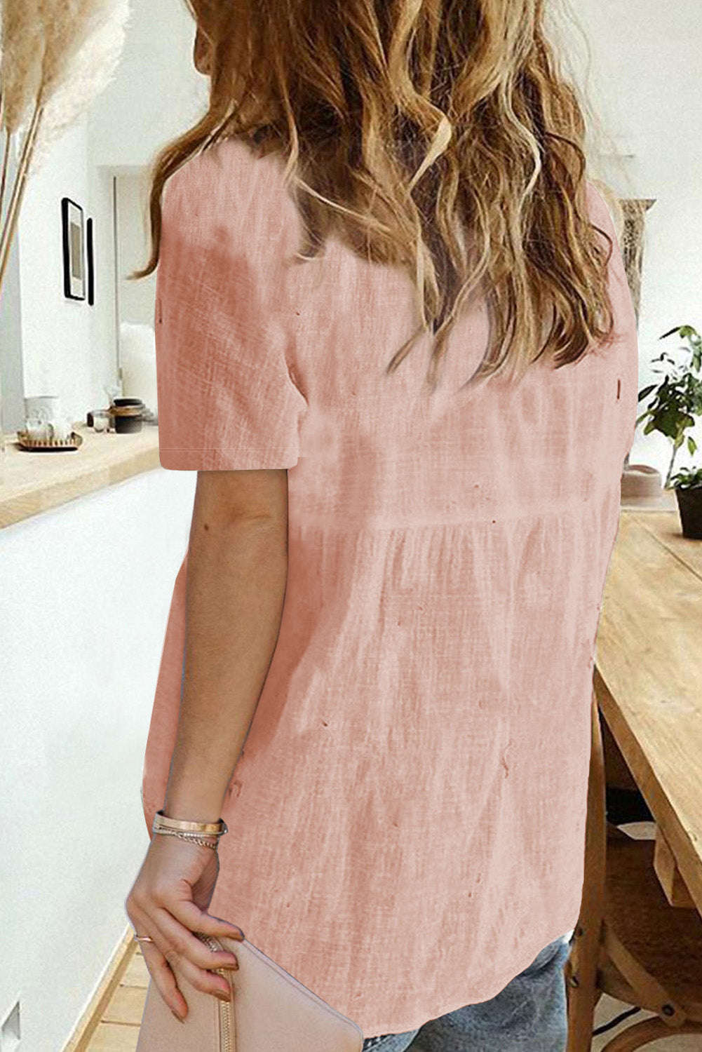 Textured Button Down Top