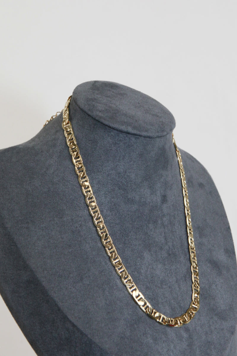 Gold Chain Geometric Inlay Necklace