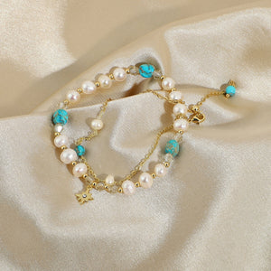 Fresh Water Pearl Jasper Bead Bracelet