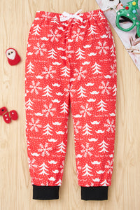 Girls Christmas Pattern Top and Pants Set