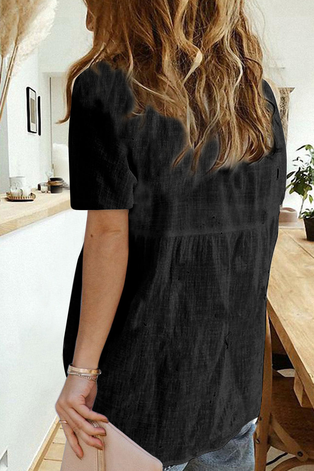 Textured Button Down Top